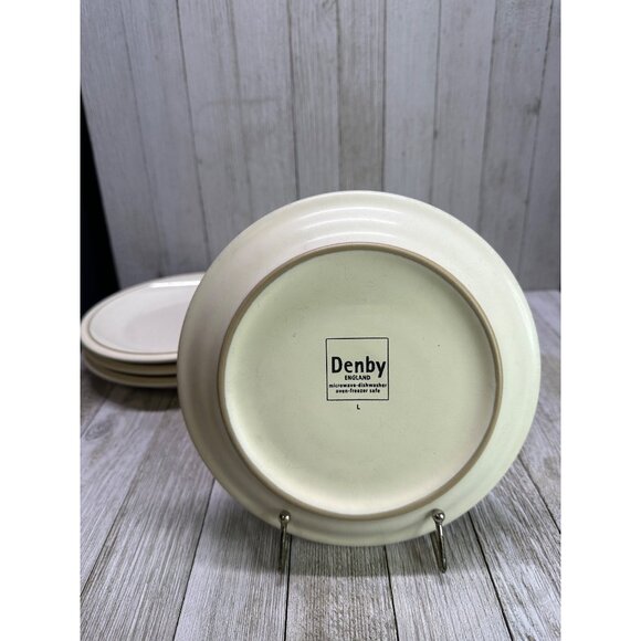 Vtg Denby Salad Plate White Cream Stoneware England 7.25" Set of 5 L - Picture 10 of 12